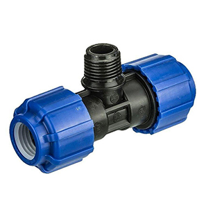 Тройник для трубы ПЭ с наружной резьбой 25*1/2н*25