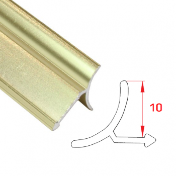 Профиль алюминиевый АПв-10 для внутренних углов 10мм 2,7м, &quot;Глянцевая бронза&quot;
