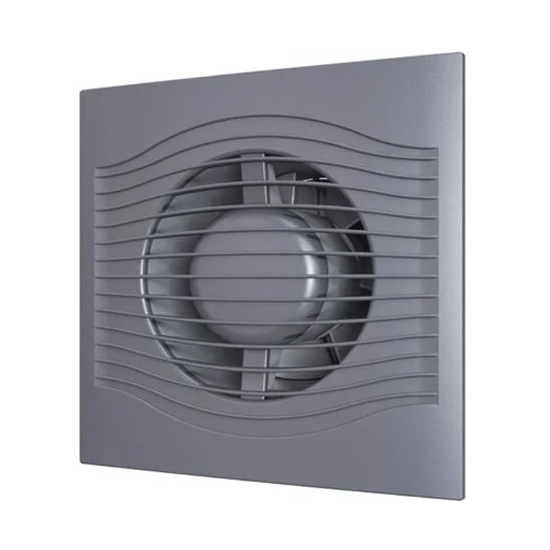 Вентилятор "Era" вытяжной D100 "SLIM 4C" 7,8Вт осевой, с обратным клапаном dark gray metal