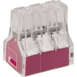 Строительно-монтажная клемма СМК 773-326 фиолетоваяв прозрачном корпусе "ИЭК"