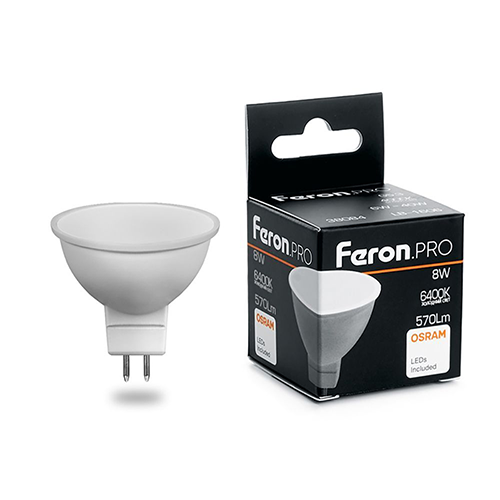 Лампа светодиодная  8Вт GU5.3 6400К LB-1608 &quot;FERON PRO&quot;