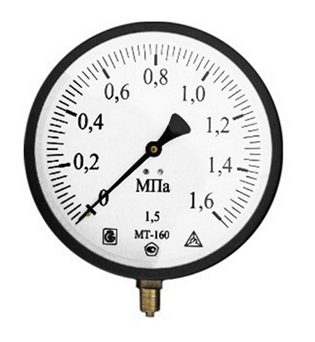 Манометр технические показания до 1,6МПа 160 мм М20*1,5