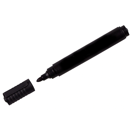 Маркер перманентный черный, пулевидный наконечником 2мм