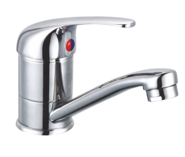 Смеситель для умывальника "RUSH Vrangel VR7114-26", однорычажный, хром, без подводки