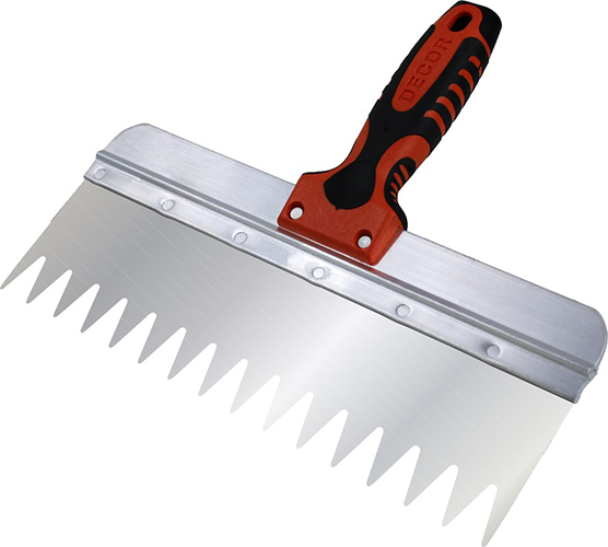 Зубчатый шпатель, 20*27мм, 250мм, Decor, Россия