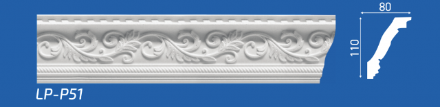 Плинтус М "Lifeplex LP-P51" потолочный, 110*80*2000мм, 1/12