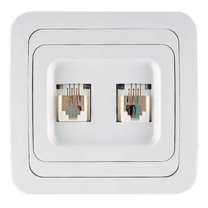 Розетка, ТЛФ2-ая, "Mimoza Makel", скрытой проводки, белая