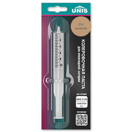 Колеровочная паста водоотталкивающая  "Юнис", к 2кг, "014 льняной" эпоксидная