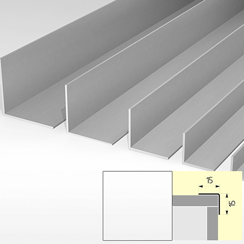 Уголок алюминиевый окрашенный, белый 15*15мм* 2,7м