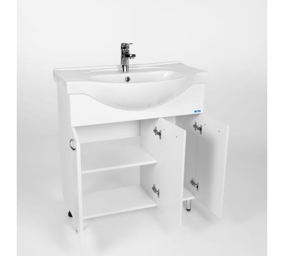 Тумба "Милан 80", белая, с умывальником "Erica 80"