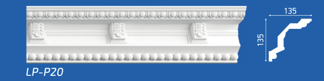 Плинтус М "Lifeplex LP-P20" потолочный, 135*135*2000мм, 1/14