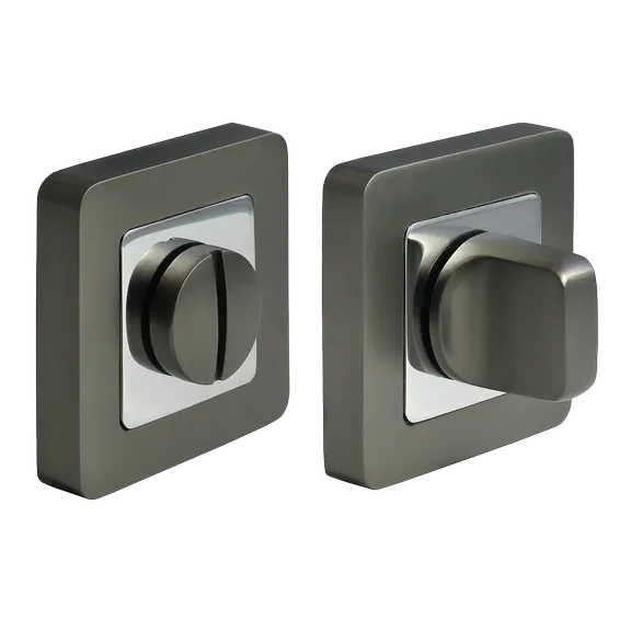 Завертка дверная &quot;MH-WC-S55 GR/PC&quot;, квадратная накладка, &quot;Графит,хром&quot;