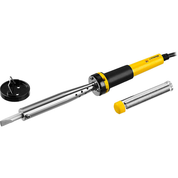 Электропояльник 80 Вт, припой + подставка, 2 К рукоятка, клин, STAYER PROTerm