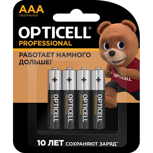 Эл.питания Opticell Professional LR03 (ААА) к-т 4шт 1/12/48