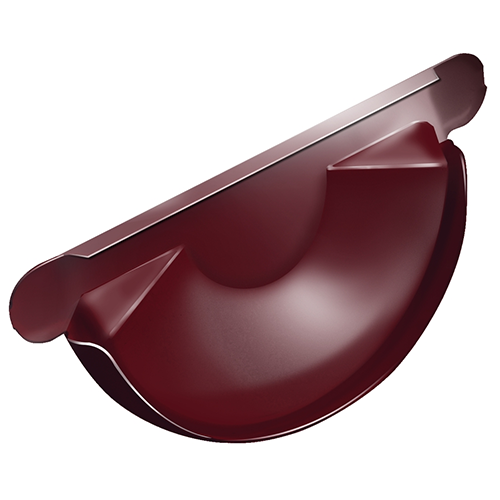 Металлическая заглушка желоба торцевая "Красное вино" "Grand Line" d=125