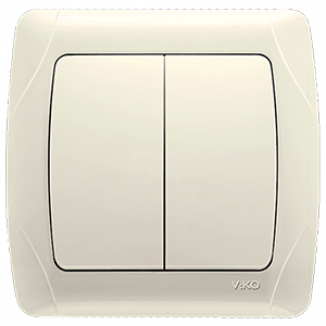 Выключатель 2-кл, "Carmen Viko", скрытой проводки, кремовый