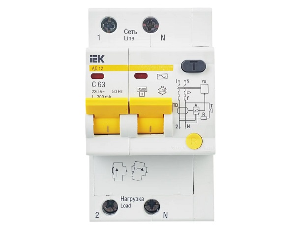 Дифференциальный автомат АД12, 2Р 63А 300мА "ИЭК"