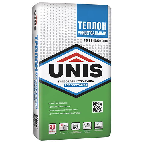 Штукатурка гипсовая Юнис Теплон Универсальный, 25кг
