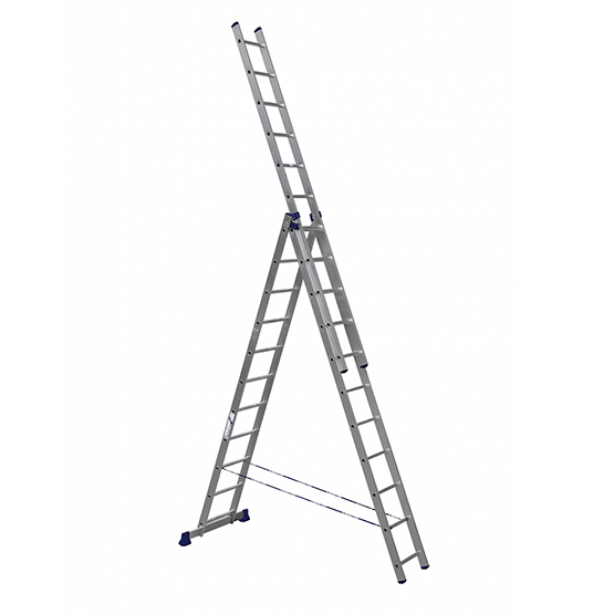 Лестница-стремянка "Алюмет" алюминиевая Н3-11, 3 секции длиной по 3,10м