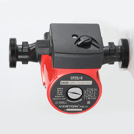 Насос циркуляционный CP25-4 220В, 36/53/72Вт, максимальный напор 2,5/3/4м, "Verton"