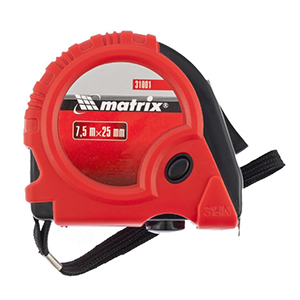 Рулетка &quot;Matrix&quot;, обрезиненный корпус, 7,5м*25мм