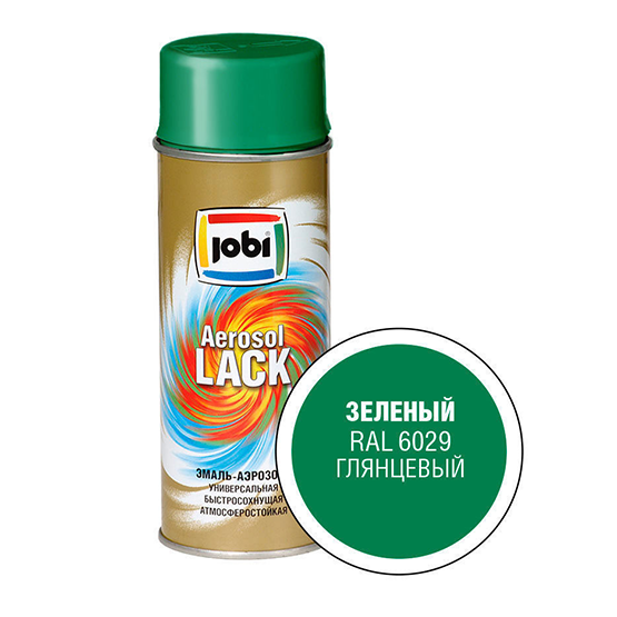 Эмаль аэрозольная зеленая глянцевая &quot;Jobi&quot;, 520мл