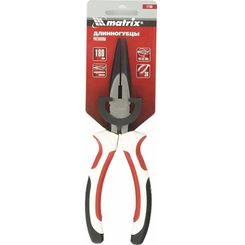 Длинногубцы "Matrix" Premium 180мм трехкомп. ручки 17186
