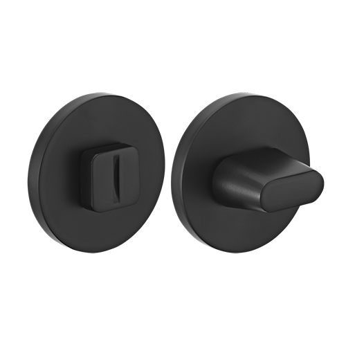 Завертка дверная "RAP-WC-SLIM-R BL", круглая накладка, "Черный"