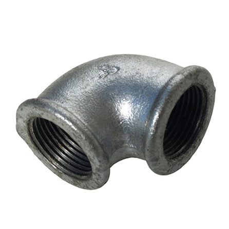 Угольник чугунный 90° Ду25 в/в оцинкованный