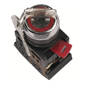 Переключатель AKS-22, с ключом на 2 фиксированных положения, черный  "ИЭК"