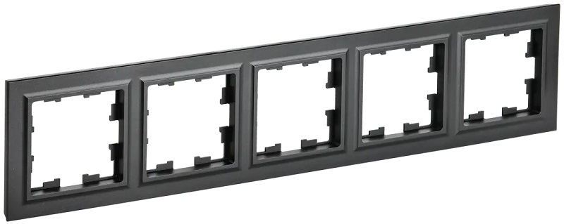 Рамка 5-мест. "BRITE", черн. IEK