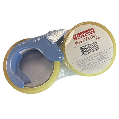 Диспенсер и клейкая лента 48мм*66м, 50 мкм Howard, 36шт/уп