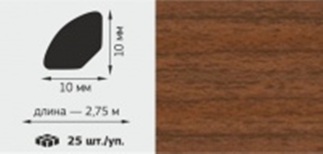 М Профиль универсальный штапик,10*10мм, L=2,75м, "Вишня деревенская"