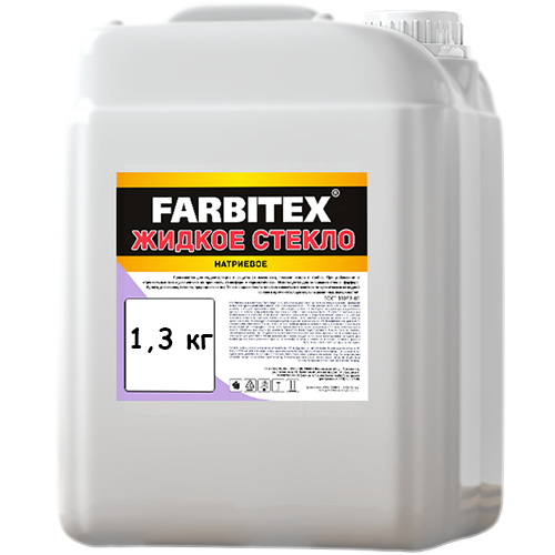 Жидкое стекло натриевое "FARBITEX", 1,3кг