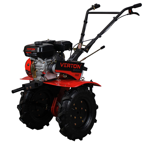 Мотоблок бенз. VERTON GT800C NEW (макс.мощн. 7л.с.чугунный редуктор,V раб. 212см3,передач.2/1,регул. руля все стороны,колеса 4.00-10,тип. запуска ручн., кол-во фрез-24, вал фрез-S23, прив. дополнительн. оборудования-ремен., сцепление-ремен. передача)