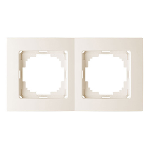 Рамка "NILSON Touran" двойная, горизонтальная, кремовая