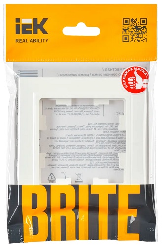 Рамка 1-мест. "BRITE", бел. IEK