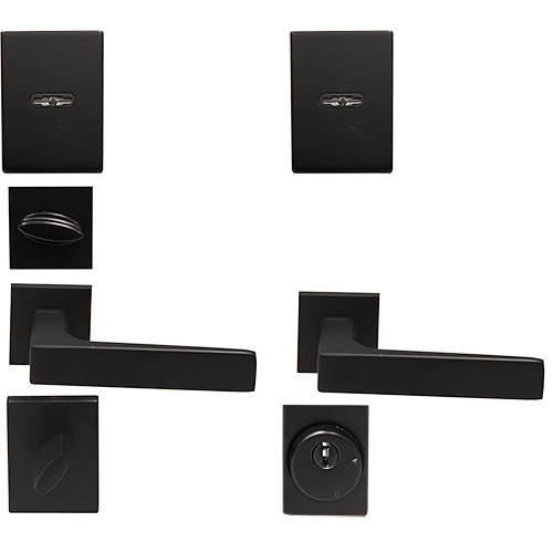 Комплект для входной двери ГМ серия черная фурнитура (замок, ручка, накладка)