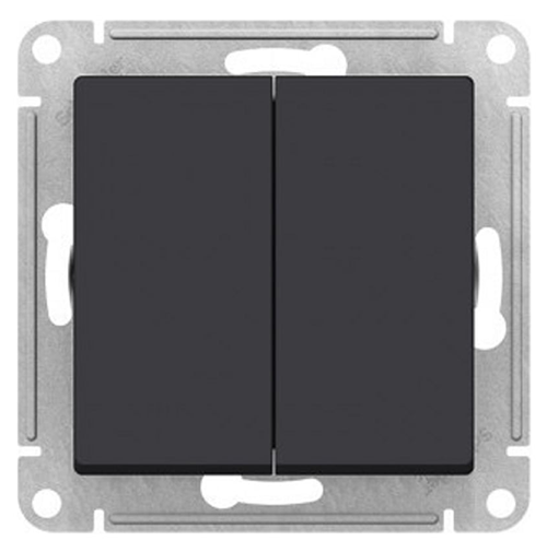 Переключатель 2-кл. перекрёстный с/п, механизм (без рамки), ATLASDESIGN карбон