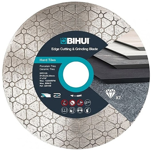 Диск алмазный турбо для заусовки кафеля и керамогранита &quot;BIHUI&quot;, 125*2*22,2мм, сухой рез