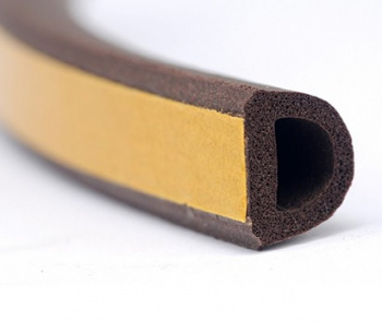 Уплотнитель D-профиль коричневый, резиновый самоклеящийся 6м*9мм*7мм