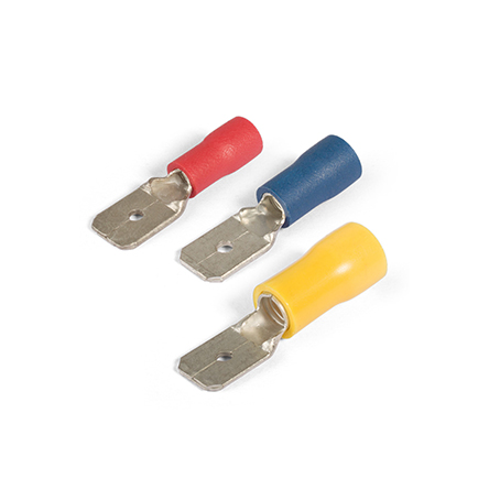 Разъем плоский изолированный РПИ-П 1,5-6,3 папа, "КВТ" сечение: 0,5-1,5мм2, размер контакта: 6.3*0,8мм, манжета: красный ПВХ 10шт