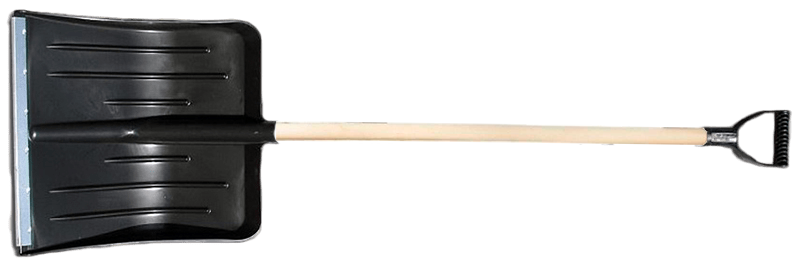 Лопата снеговая пласт. № 3, 400*380мм в сборе с деревянным черенком и V-обр ручкой, без самореза