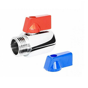 Клапан шаровый "Флажок" М*FL 1/2в/н "Tim Mini", хром, красная и синяя ручка
