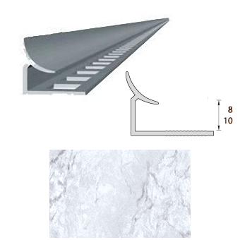 Раскладка, 7-8мм, L=2,5м, внутренняя, &quot;Мрамор белый&quot;