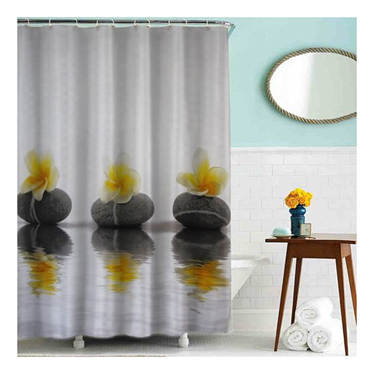 Шторка для ванной "Бытие" "MZ-73" в комплекте с кольцами 1800*1800мм полиэстер