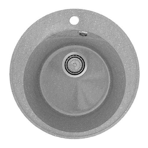 Мойка из искусственного гранита "Practik", 475*170мм "круглая", светло-серая, без сифона