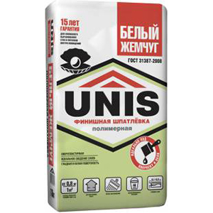 Шпатлевка на полимерной основе "Юнис Белый жемчуг", белый 18кг