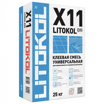 Клей для плитки/ керамогранита Litokol X11 EVO серый (класс С1) 25кг