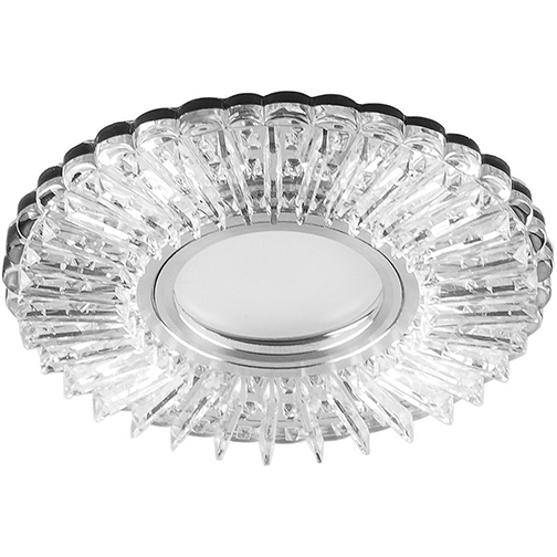 Светильник потолочный встраив. MR16 G5.3, 50Вт, &quot;CD900&quot; белый хром, с подсветкой SMD 4000К, драйвер в компл. &quot;Feron&quot;